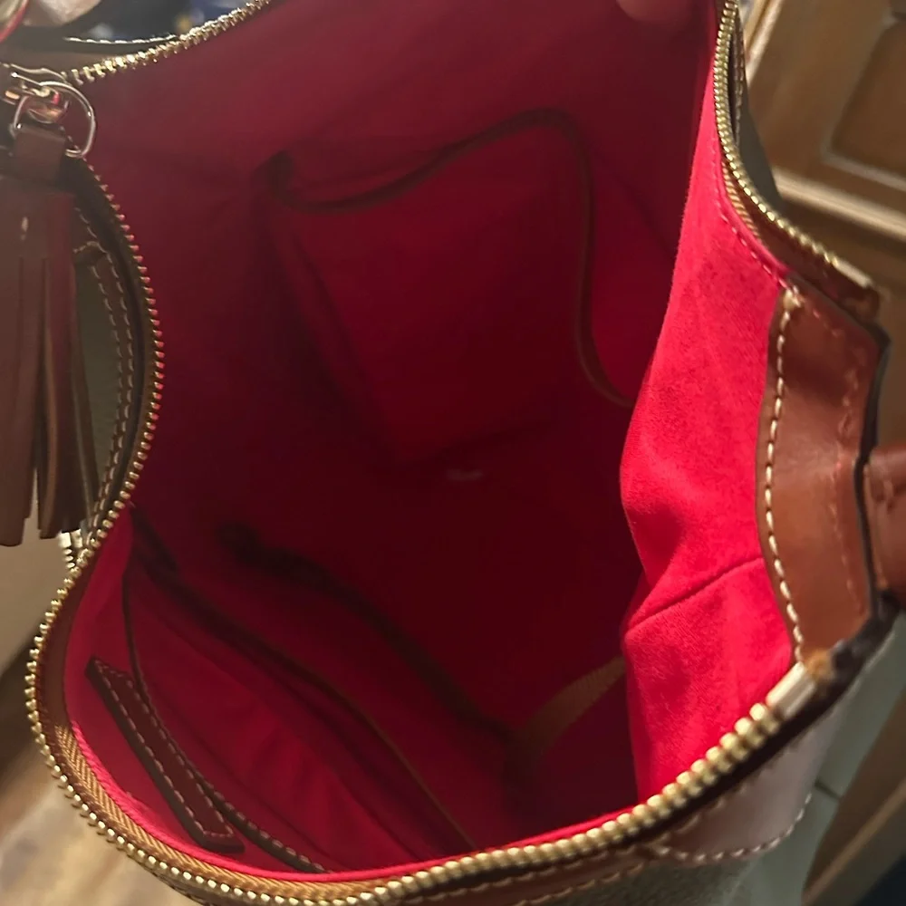 Dooney & Bourke Olive and Tan Hobo Bag - Picture 2 of 16